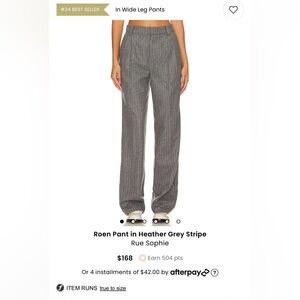 Rue Sophie - Roen Pant in Heather Grey Stripe